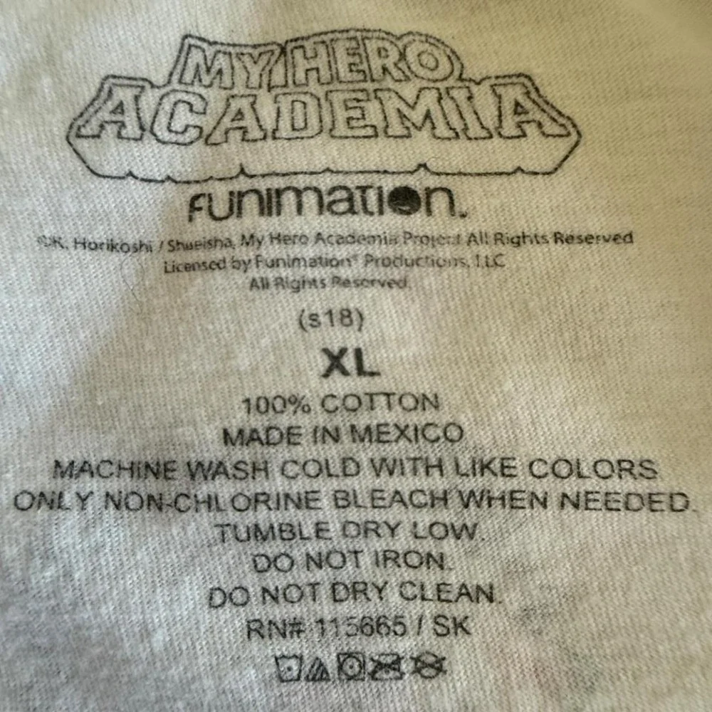 My Hero Academia Shirt Adult Small‎ White Solid Graphic Tee Anime Mange
